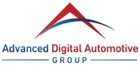 Logo of Advanced Digital Automotive Group, featuring a stylized red and blue triangular design, representing a digital marketing agency focused on enhancing online presence for auto repair shops.